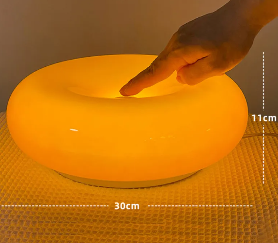 Luz de dormitorio de vidrio de donut antiguo