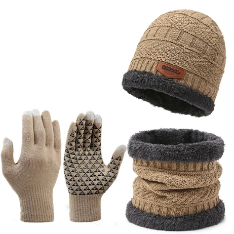 Guantes de bufanda de invierno Set de tres piezas