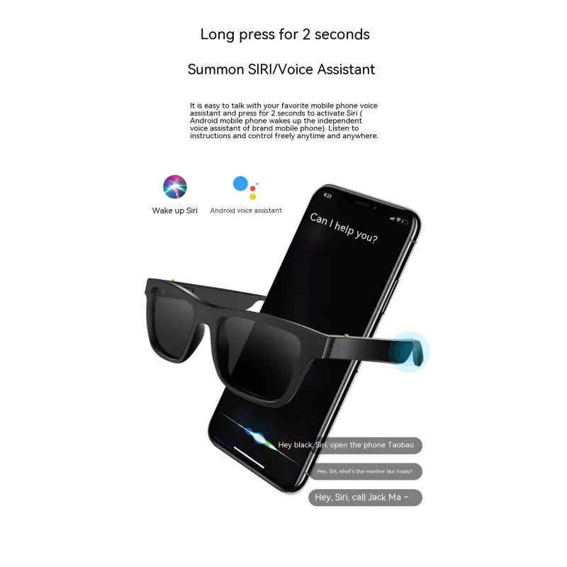 Gafas inteligentes Auriculares de tecnología negra Bluetooth Gafas de sol