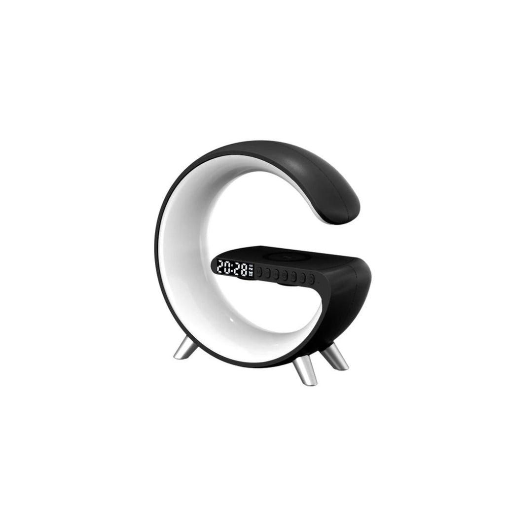Cargador inalámbrico ligero lunar y altavoz con reloj