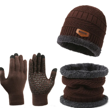 Guantes de bufanda de invierno Set de tres piezas