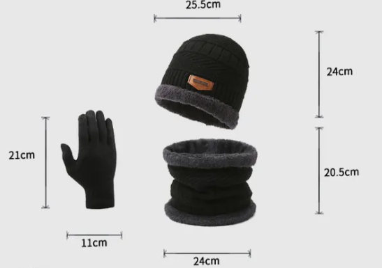 Guantes de bufanda de invierno Set de tres piezas