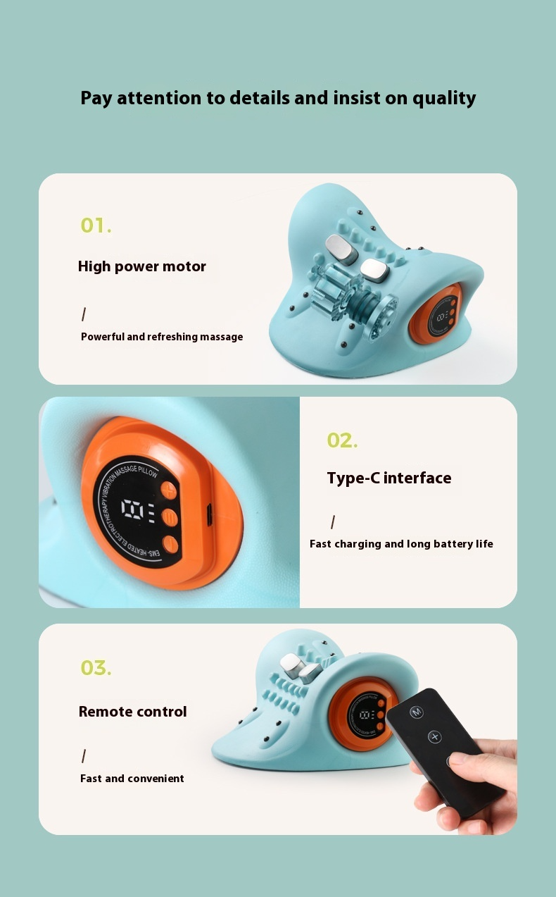 Almohada de masaje de cuello cervical portátil