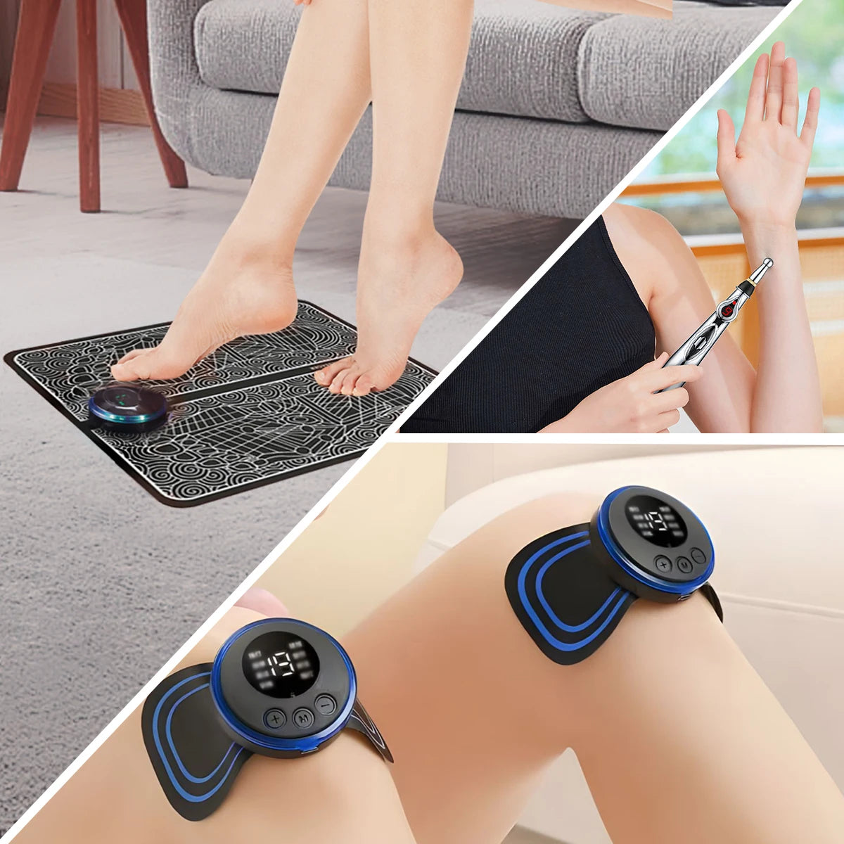Almohadilla de terapia electrónica Smart Pulse Ems para pies, bolígrafo de masaje multifuncional, dispositivo para el cuidado del cuello, herramienta de masaje profesional para todo el cuerpo.