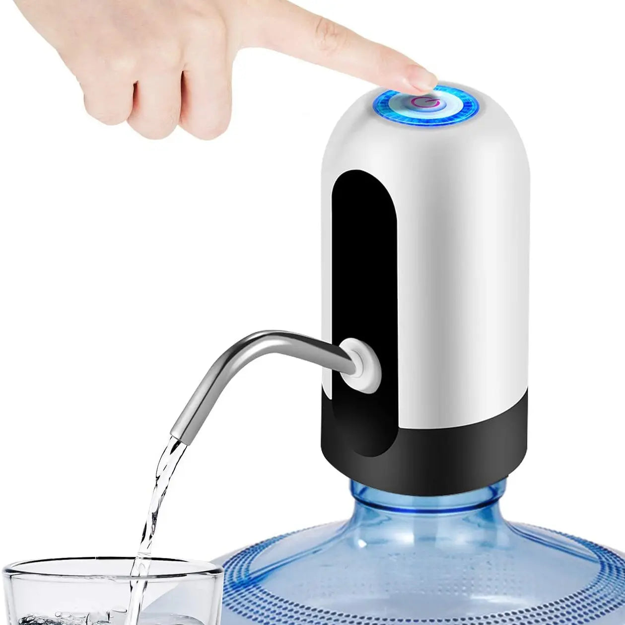 Bomba de botella de agua blanca / negra USB de carga del interruptor automático Dispensador de bebida de interruptor automático de carga de un clic Dispensador de bomba de bebida de interruptor automático