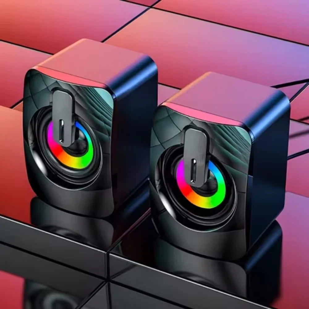 Altavoces de computadora PC Sound Box HIFI Stereo Microphone con luz LED para ordenadores de escritorio Surround Music RGB Gaming Speakers