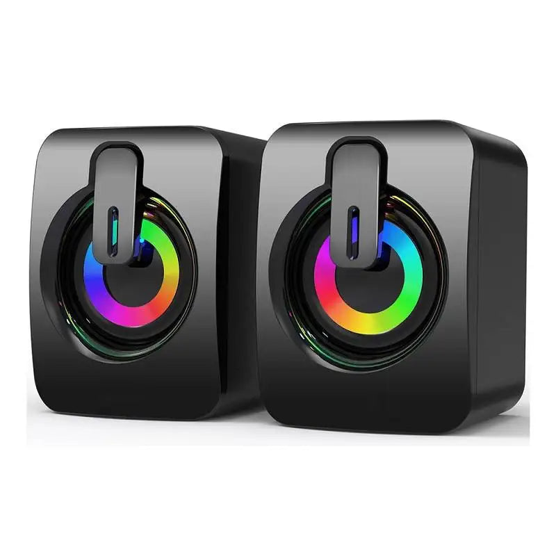 Altavoces de computadora PC Sound Box HIFI Stereo Microphone con luz LED para ordenadores de escritorio Surround Music RGB Gaming Speakers
