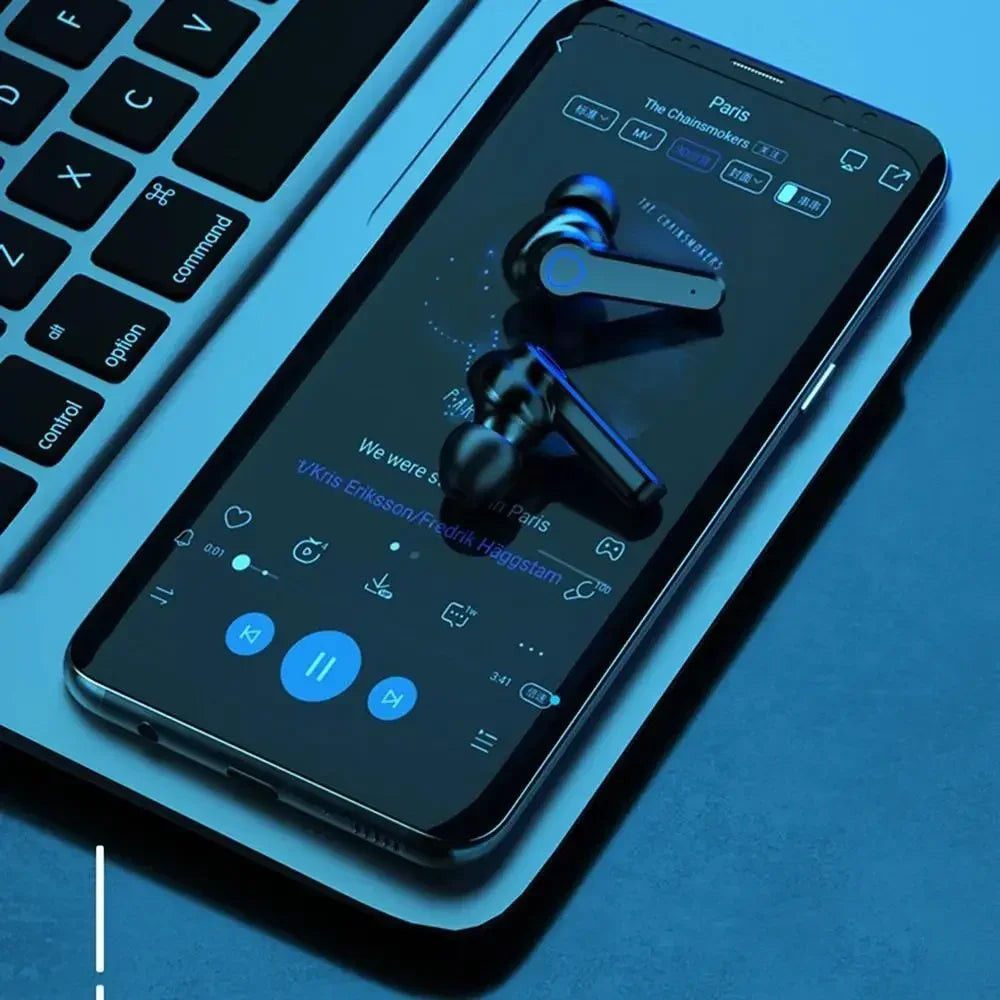 Auricular Bluetooth original M19 inalámbrico en el oído Deportes Intelligente Touch Led Displayror Almacenamiento de carga de almacén Auriculares de tesoro