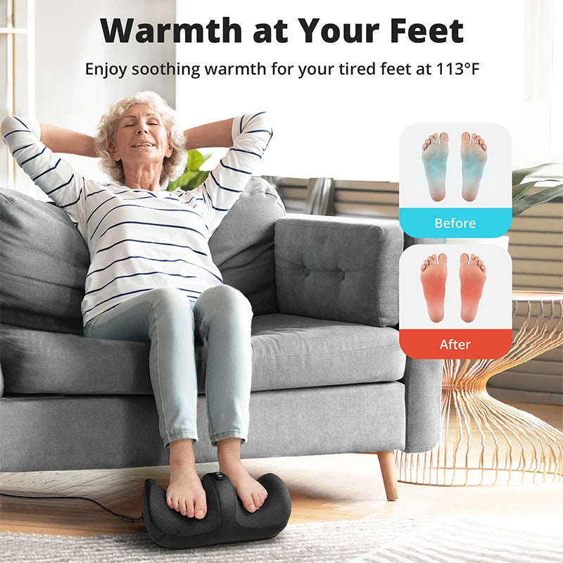 Masajeador eléctrico de pies Shiatsu Amasador de pies relájate recallado de tejido profundo Relajador de la pantorrilla de alivio de dolor de la fatiga Músculos Vibrador de fatiga Mach