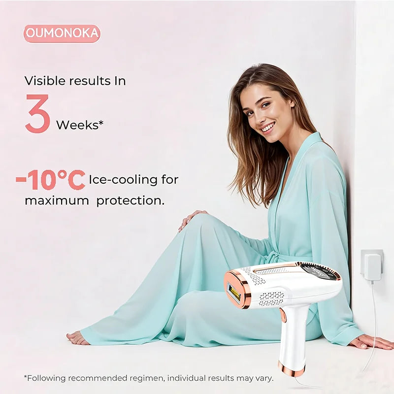 Depiladora láser de cuerpo y bikini con 999.999 pulsos de luz, depiladora láser permanente indolora para mujeres, dispositivos de depilación para uso doméstico.