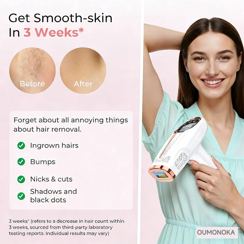 Depiladora láser de cuerpo y bikini con 999.999 pulsos de luz, depiladora láser permanente indolora para mujeres, dispositivos de depilación para uso doméstico.