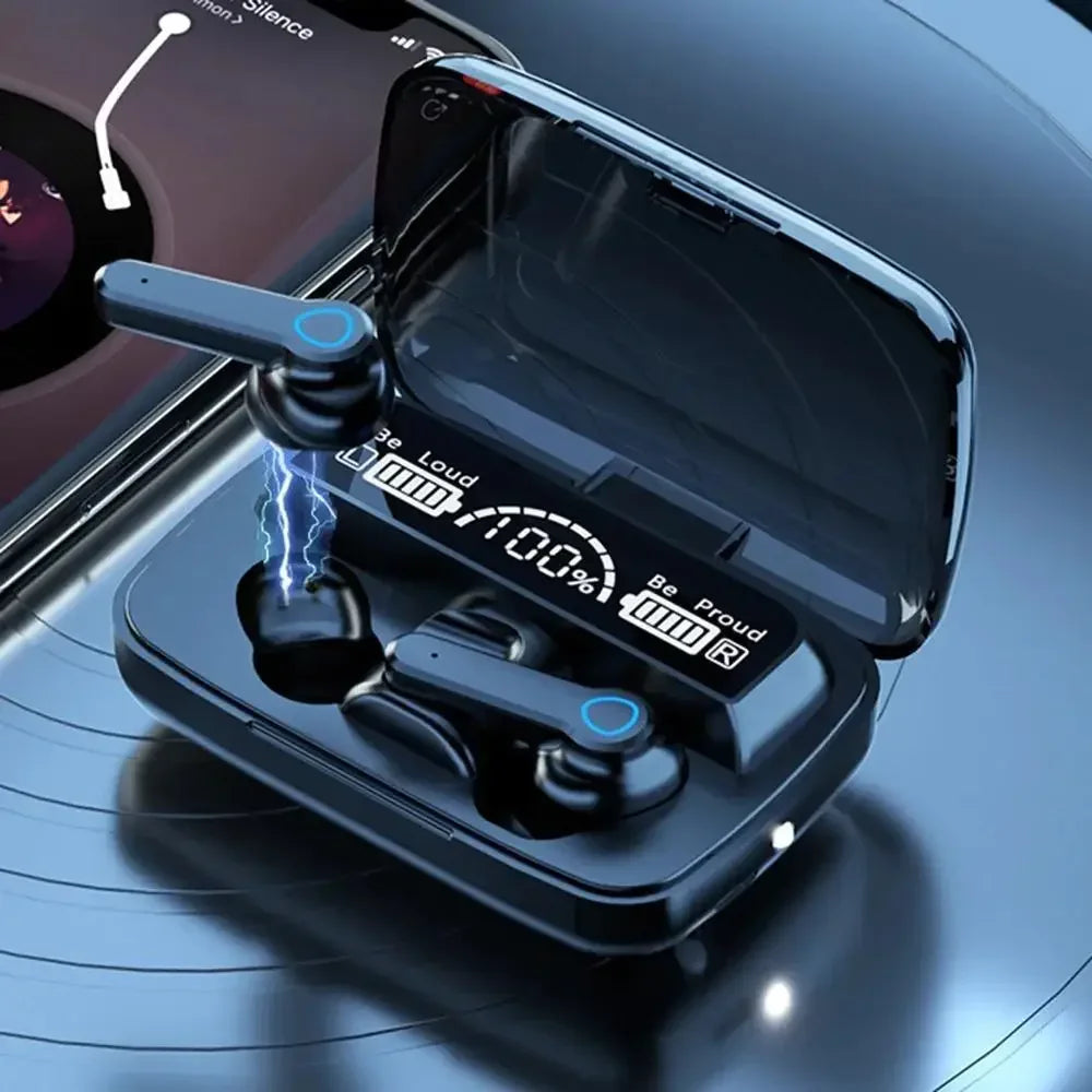 Auricular Bluetooth original M19 inalámbrico en el oído Deportes Intelligente Touch Led Displayror Almacenamiento de carga de almacén Auriculares de tesoro