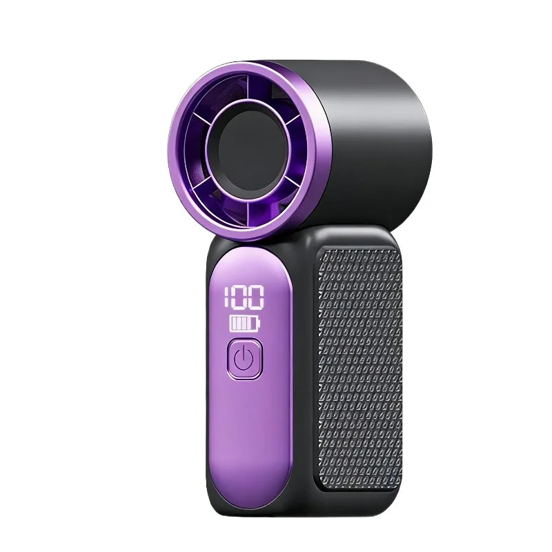 Mini ventilador portátil de mano 3000mAh Pantalla LED turbo de alta velocidad 100 ajustes ajustables USB Recargable Desk Fan para viajar