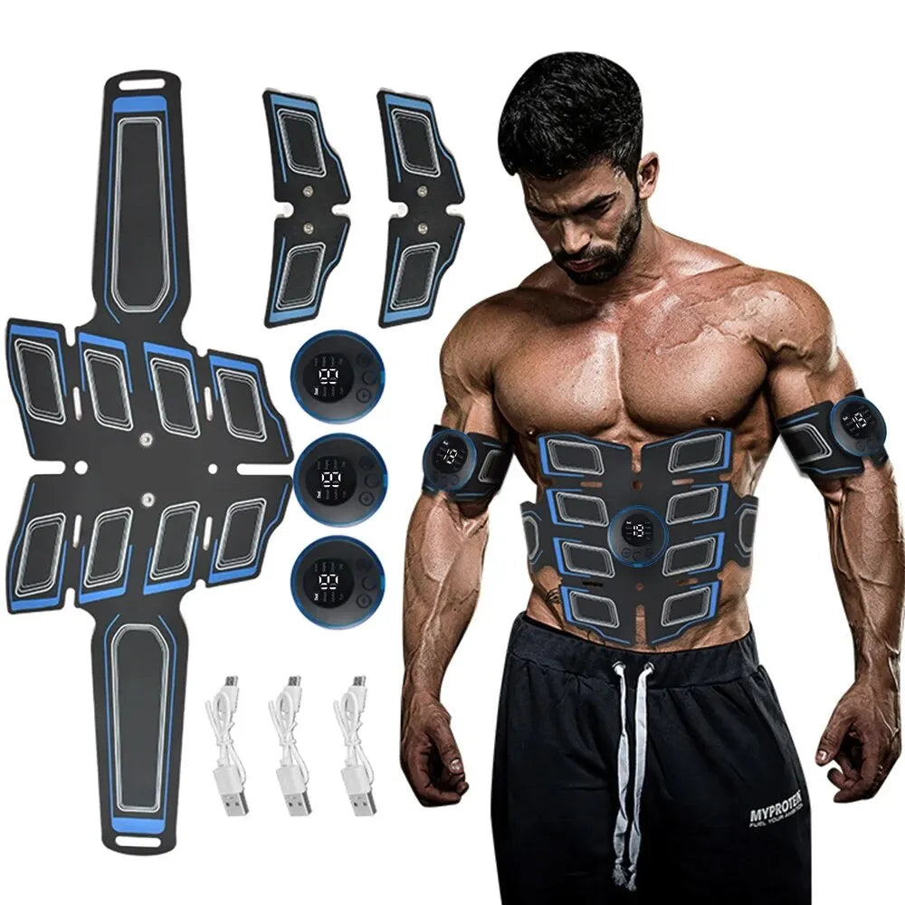Entrenador muscular abdominal recargable USB Entrenador muscular abdominal portátil Masajeador muscular abdominal portátil Entrenador electrónico Cinturón de entrenamiento electrónico Fitness