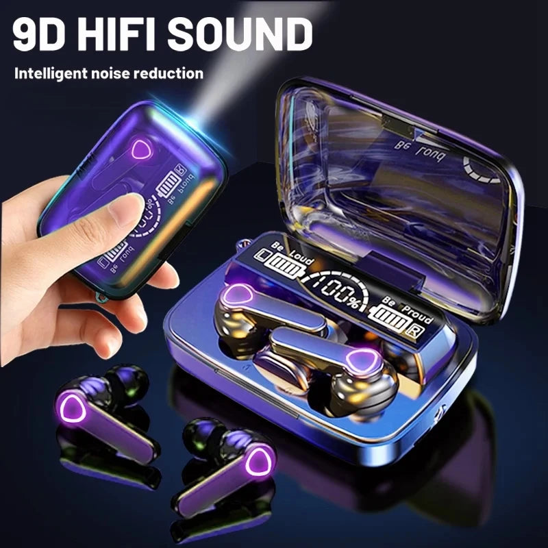 Auricular Bluetooth original M19 inalámbrico en el oído Deportes Intelligente Touch Led Displayror Almacenamiento de carga de almacén Auriculares de tesoro