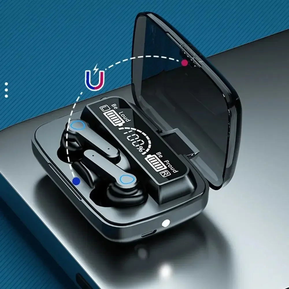 Auricular Bluetooth original M19 inalámbrico en el oído Deportes Intelligente Touch Led Displayror Almacenamiento de carga de almacén Auriculares de tesoro