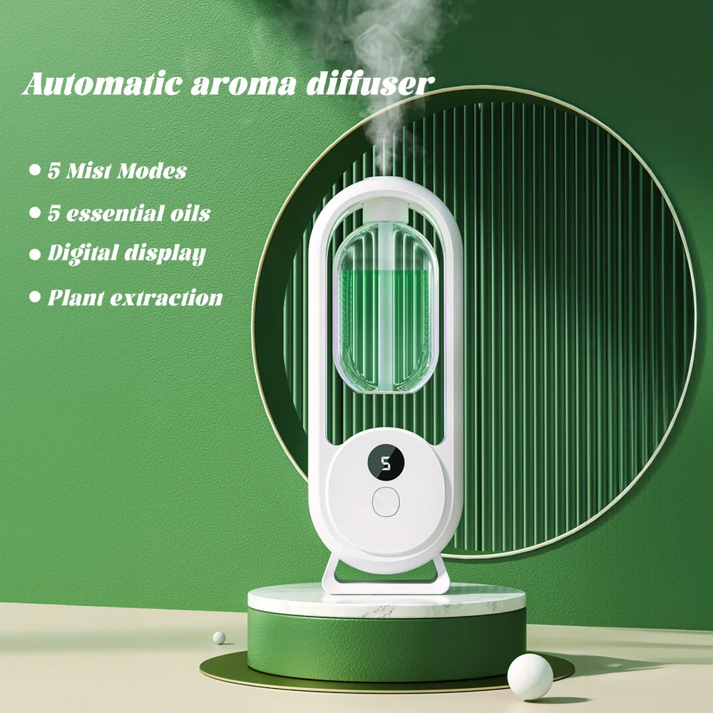 Difusor de aroma portátil recargable Aluminador de aromaterapia Máquina de aromaterapia Refrescante de aire temporizado para eliminar olores 5 modos de pulverización cronometrada