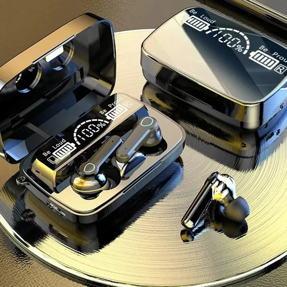 Auricular Bluetooth original M19 inalámbrico en el oído Deportes Intelligente Touch Led Displayror Almacenamiento de carga de almacén Auriculares de tesoro