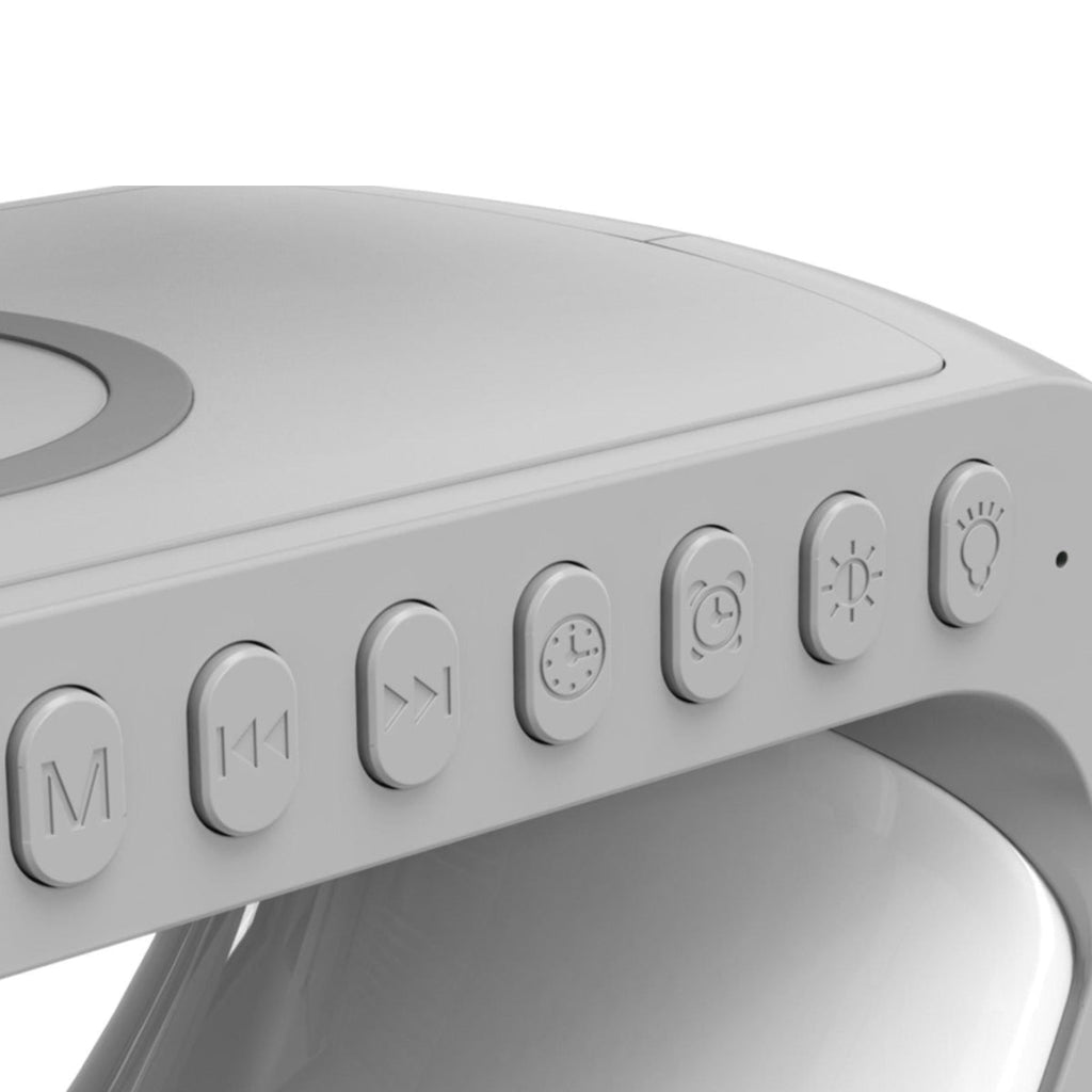 Cargador inalámbrico ligero lunar y altavoz con reloj