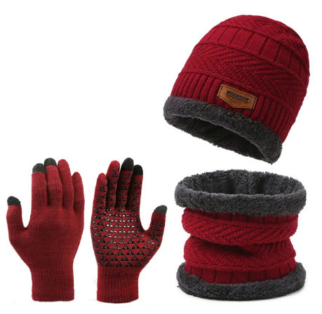 Guantes de bufanda de invierno Set de tres piezas