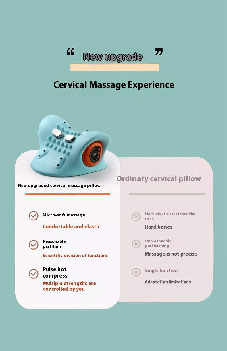 Almohada de masaje de cuello cervical portátil